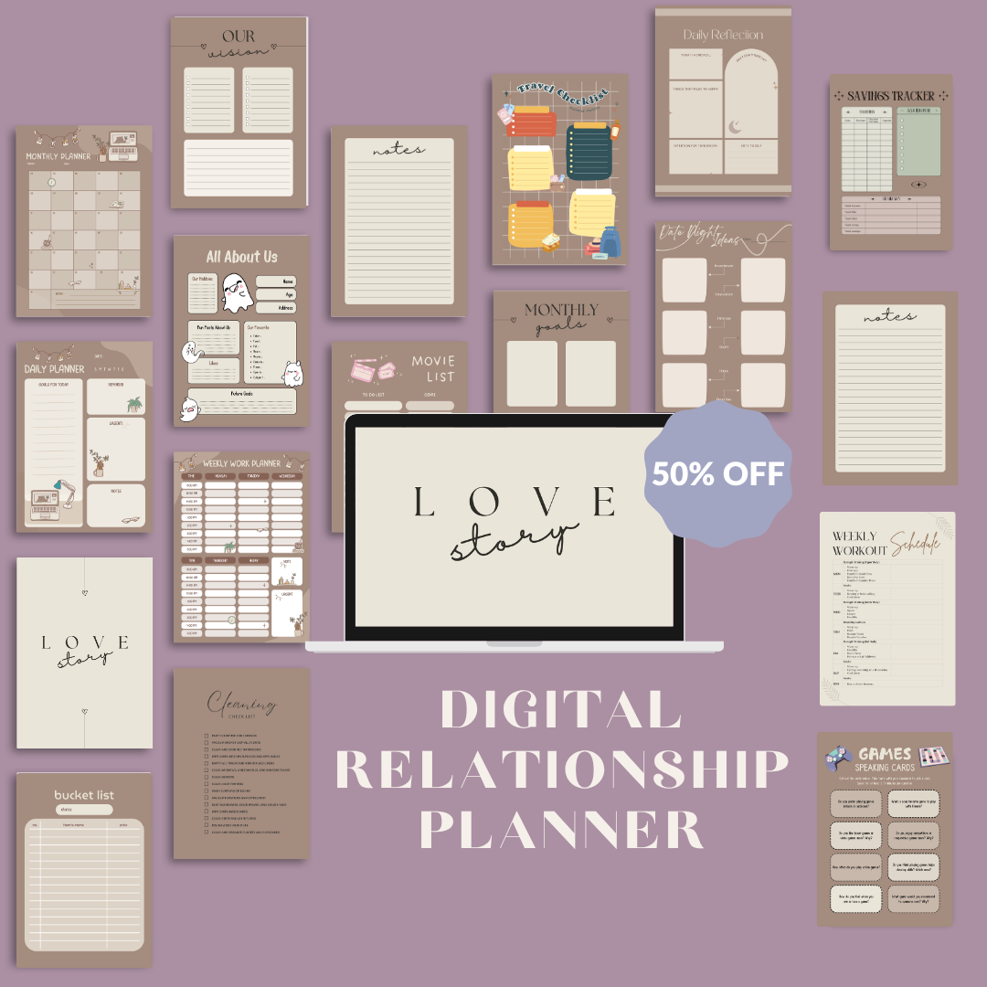Couple Planner, Couple Journal, Relationship Planner, Relationship Goals Planner, Printable Planner, Dating Tracker, Date Night Activity