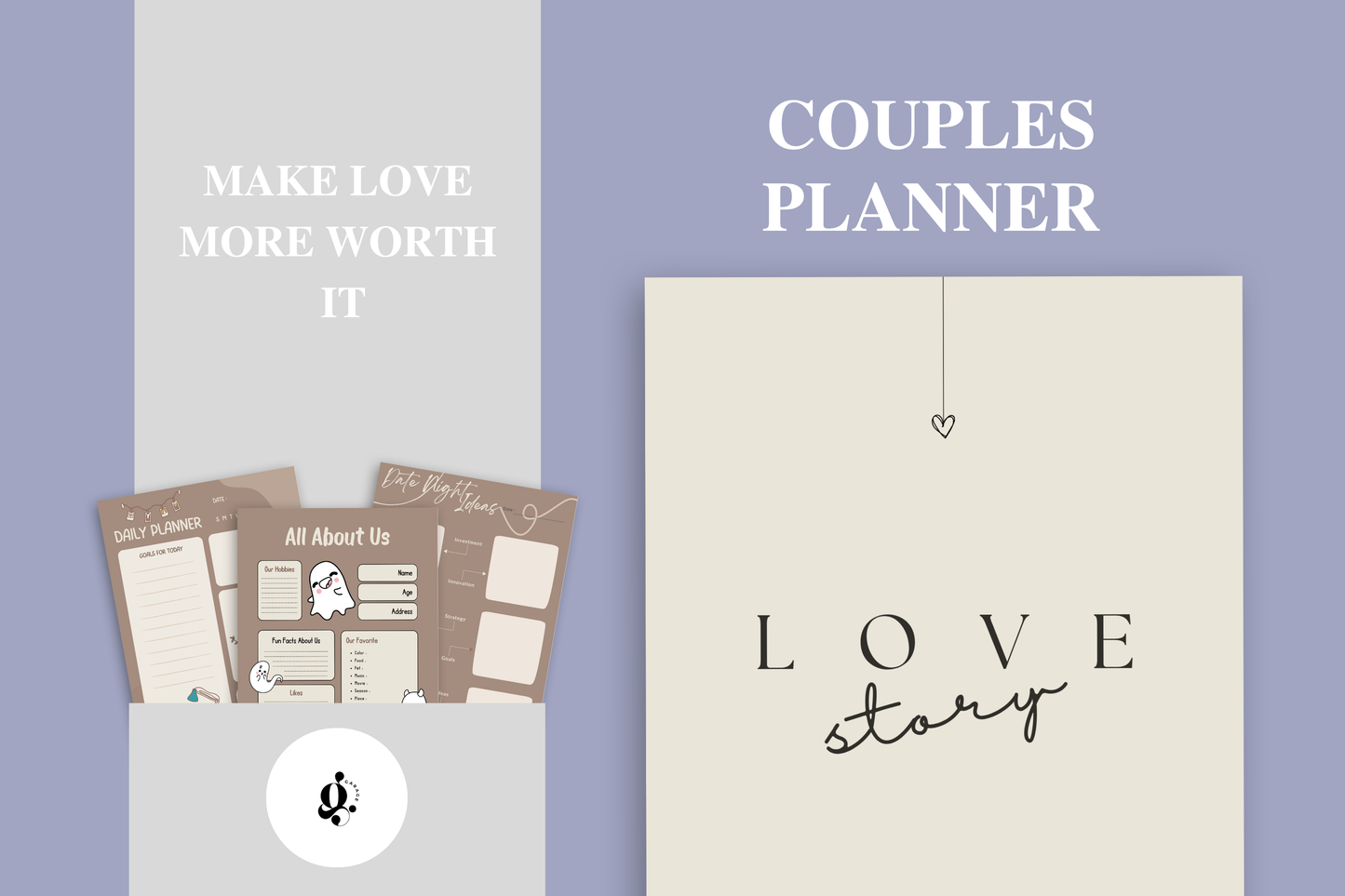 Couple Planner, Couple Journal, Relationship Planner, Relationship Goals Planner, Printable Planner, Dating Tracker, Date Night Activity