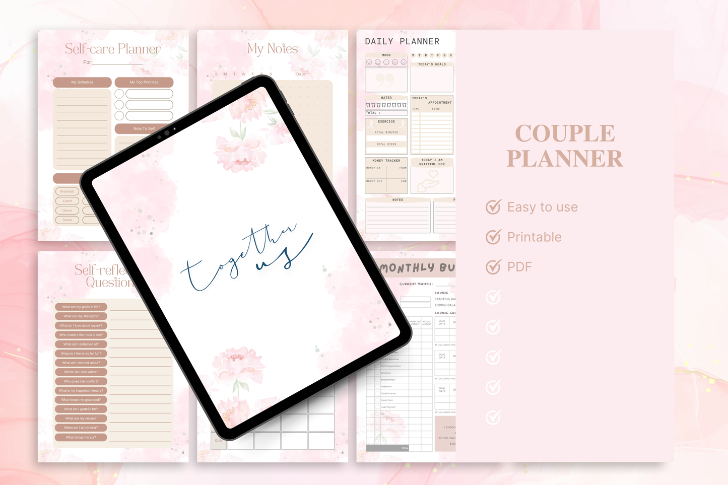 Couple Planner, Couple Journal, Relationship Planner, Relationship Goals Planner, Printable Planner, Dating Tracker, Date Night Activity