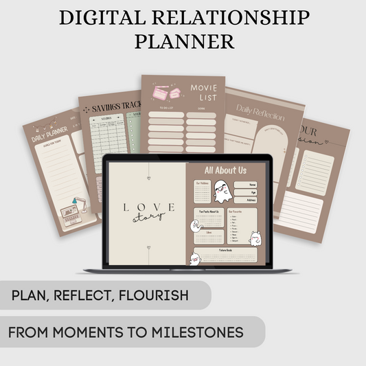 Couple Planner, Couple Journal, Relationship Planner, Relationship Goals Planner, Printable Planner, Dating Tracker, Date Night Activity